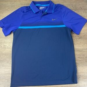 Nike Golf Tour Performance Men’s Short Sleeve Polo Shirt, Navy Striped, size Med